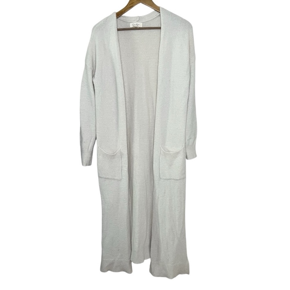 Jessica Simpson Long Cardigan Cozy Sweater Duster Pockets Open Front Womens